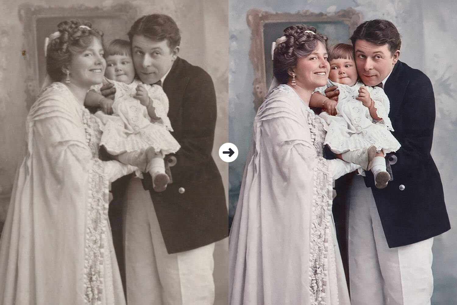 Um exemplo do serviço de restauração de fotos do Image Restoration Center'