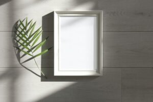 a photo frame in light and shadows