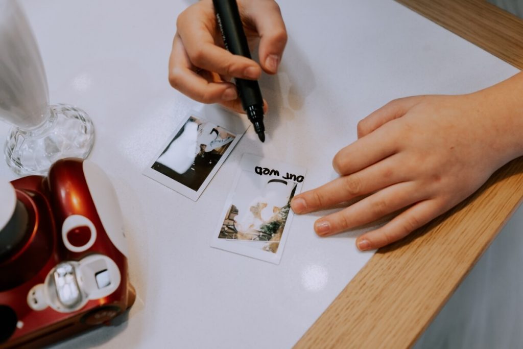 Schreiben auf Polaroids