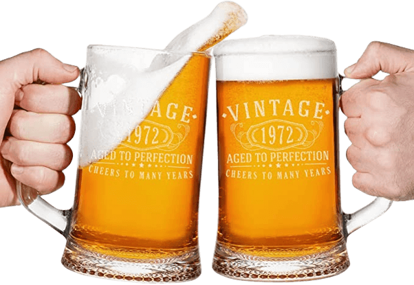 Chope à bière en verre personnalisée