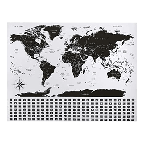 Affiche à gratter de la carte du monde
