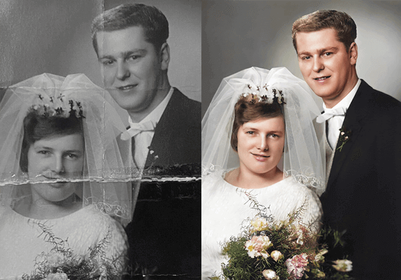 restauración de fotos antes y después