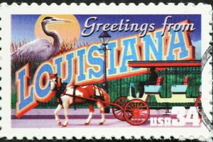 Timbro postale della Louisiana.
