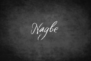 Chalkboard with the family name Nagbe written down.