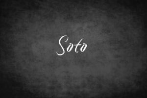 The Soto Last name written on a chalkboard.